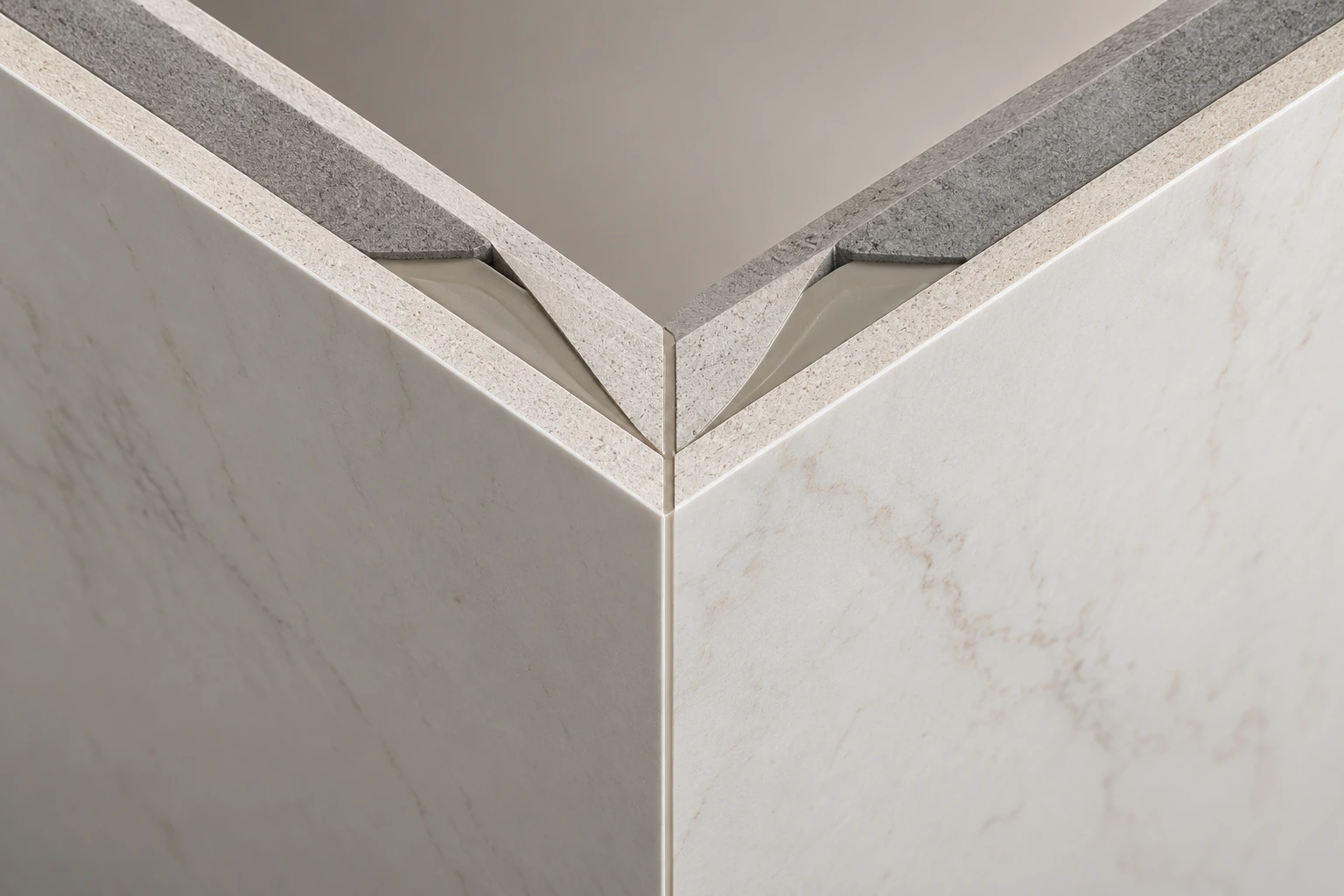 Chi tiết khái niệm back mitered và liên kết epoxy.