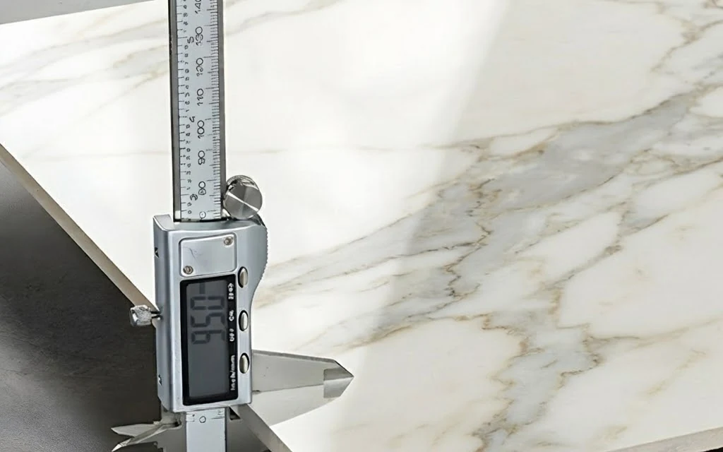 Thước cặp điện tử đo chiều dày cạnh gạch porcelain