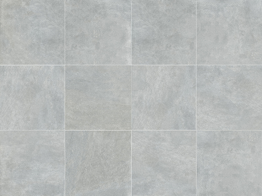 Bố cục bề mặt gạch Q-Stone tông xám với các đường mạch thẳng.